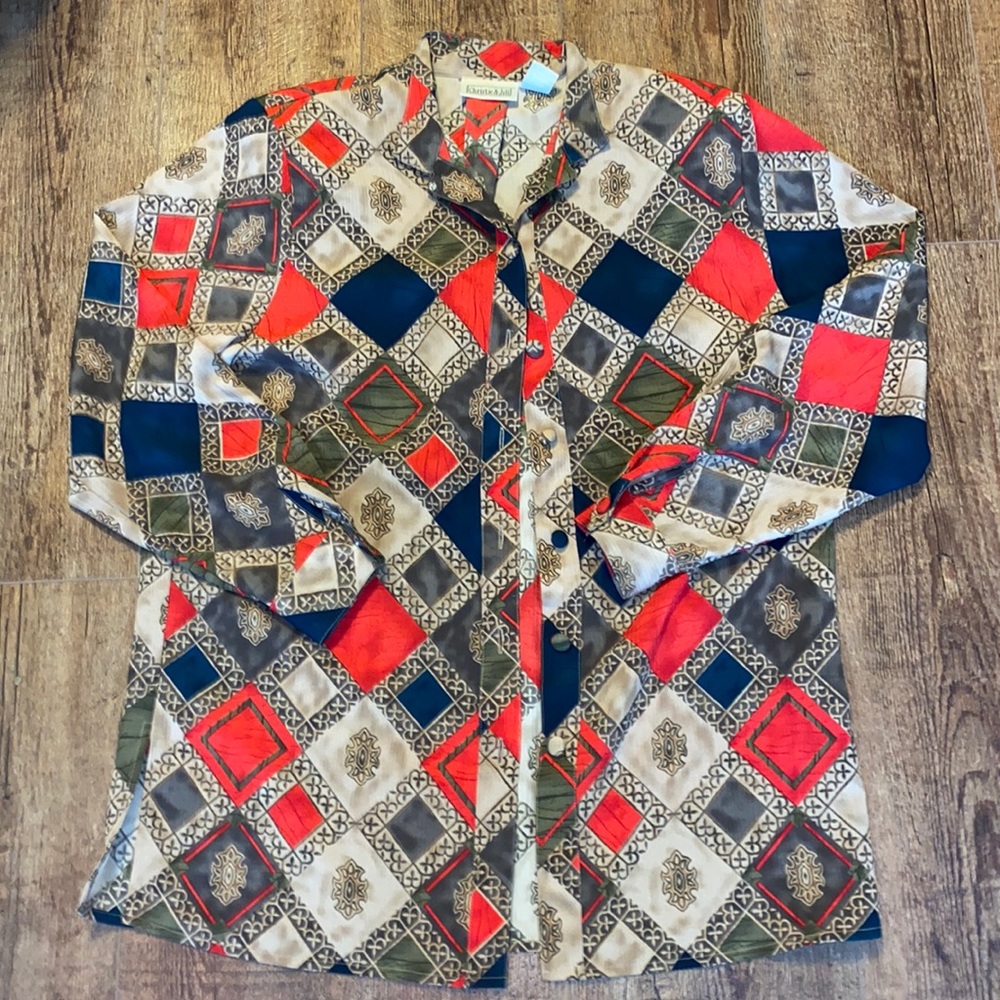 Vintage Christie and Jill Button Up Long Sleeve Shirt Size M